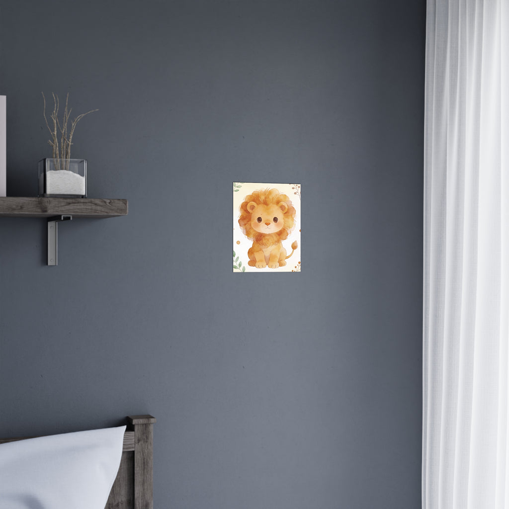 Niedliches Aquarell-Löwenposter – Wandbild fürs Kinderzimmer, mattes Design