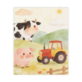Bauernhof-Freunde – Mattes Poster – Niedliche Kuh, Schwein & Traktor – Wanddeko fürs Kinderzimmer