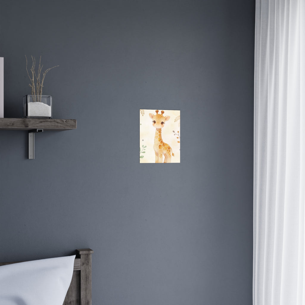 Giraffen-Babyzimmerposter – Niedliches, mattes Aquarellposter fürs Kinderzimmer