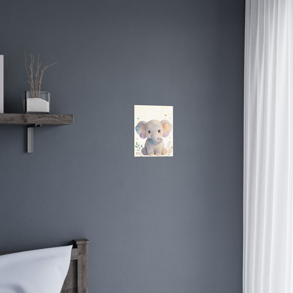 Baby-Elefanten-Poster (matt) – Niedliches Aquarell-Wandbild fürs Kinderzimmer