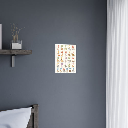 Alphabet-Tierposter (matt) – Niedliches ABC-Wandbild fürs Kinderzimmer